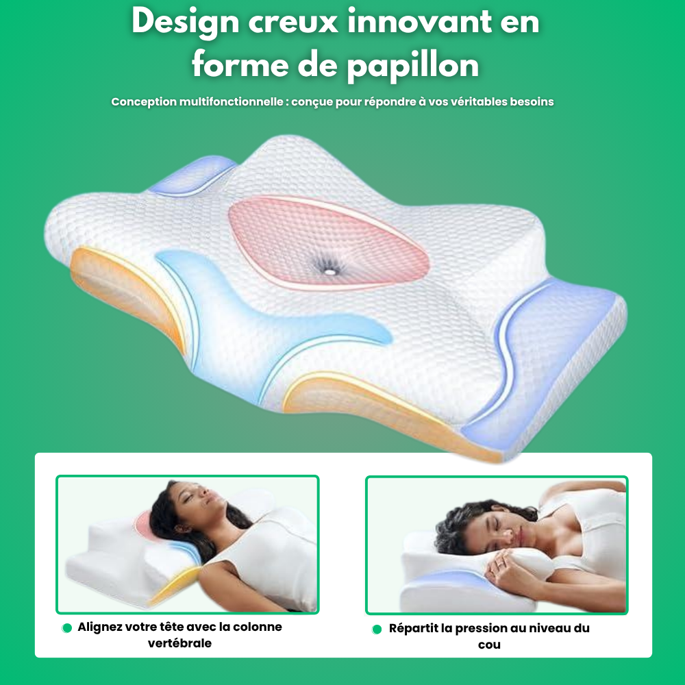 Lunava™ - Oreiller Cervical Mémoire de Forme