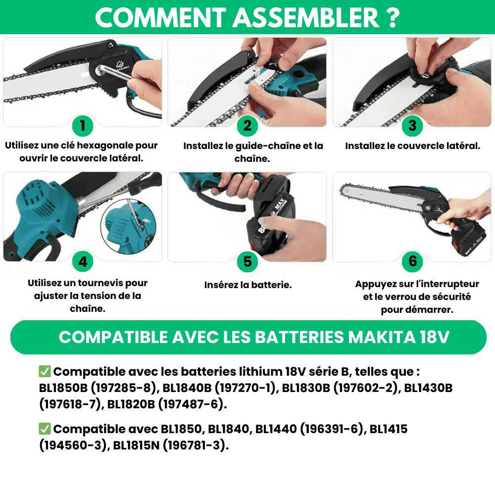 XTrim™ - Mini tronçonneuse rechargeable 550W