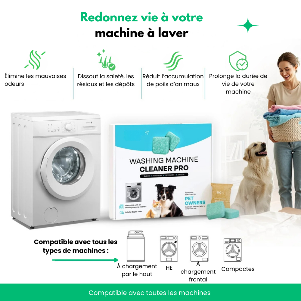 DrumFresh™ - Nettoyant Anti-Odeurs Et Poils Pour Lave-Linge