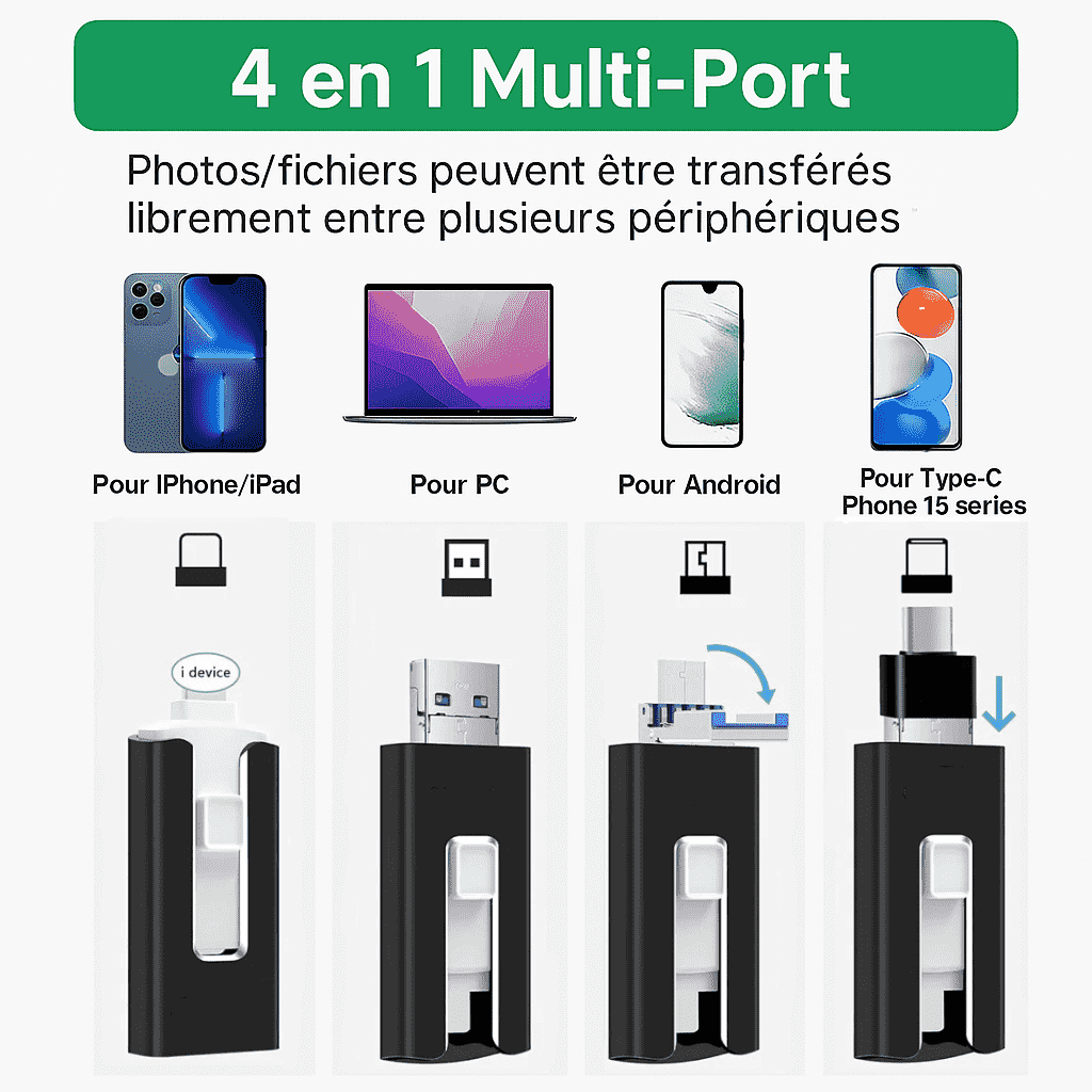 Vault™ - Clé USB 4en1 64Gb