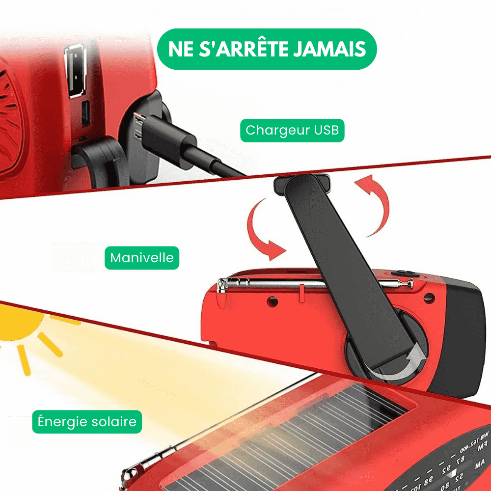 NEXRadio™ - Radio Multifonction Portable Solaire