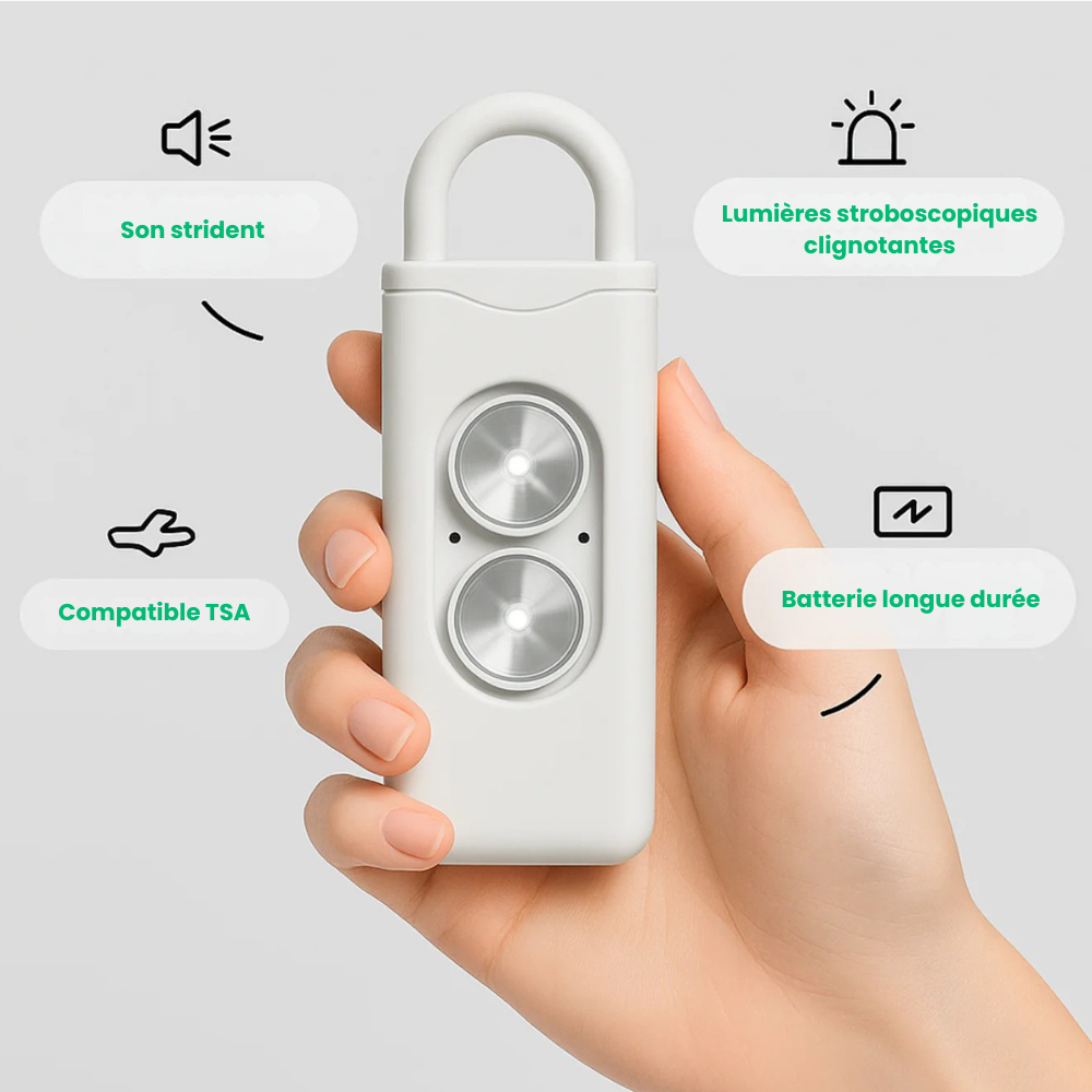 PanicPin™ - Porte-Clés Alarme 130dB