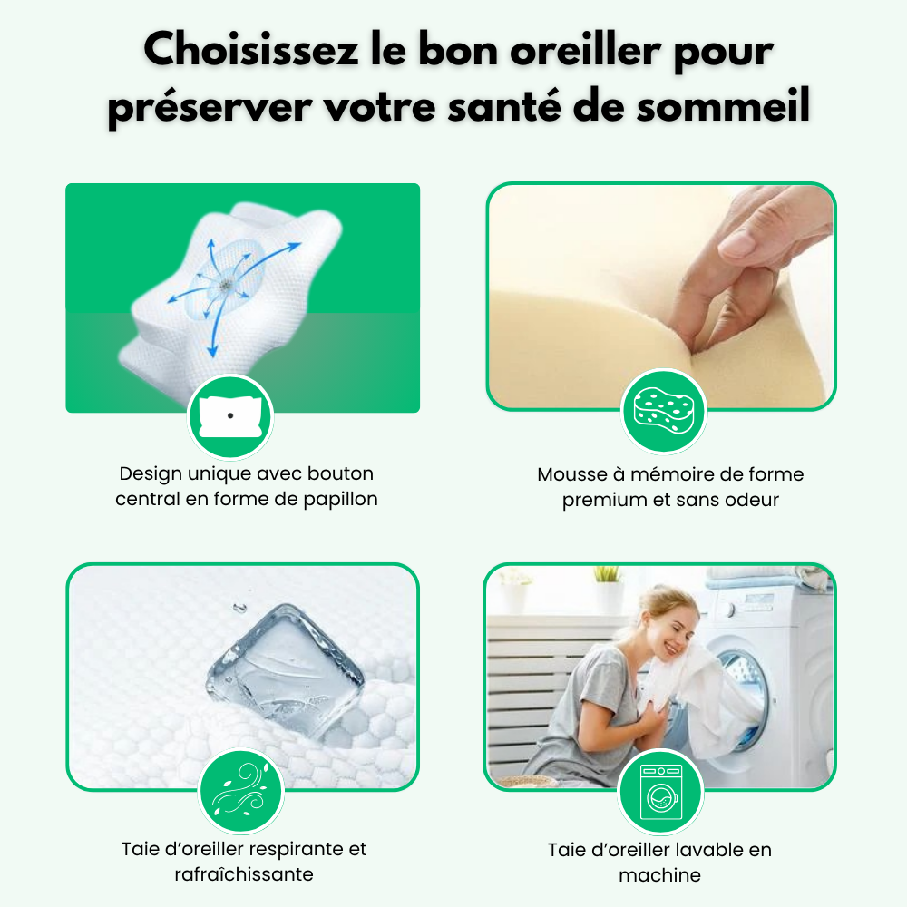 Lunava™ - Oreiller Cervical Mémoire de Forme