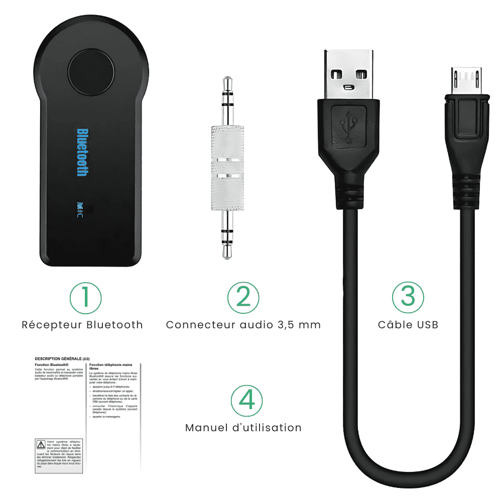 AutoLink™ - Adaptateur Bluetooth avec Micro Intégré