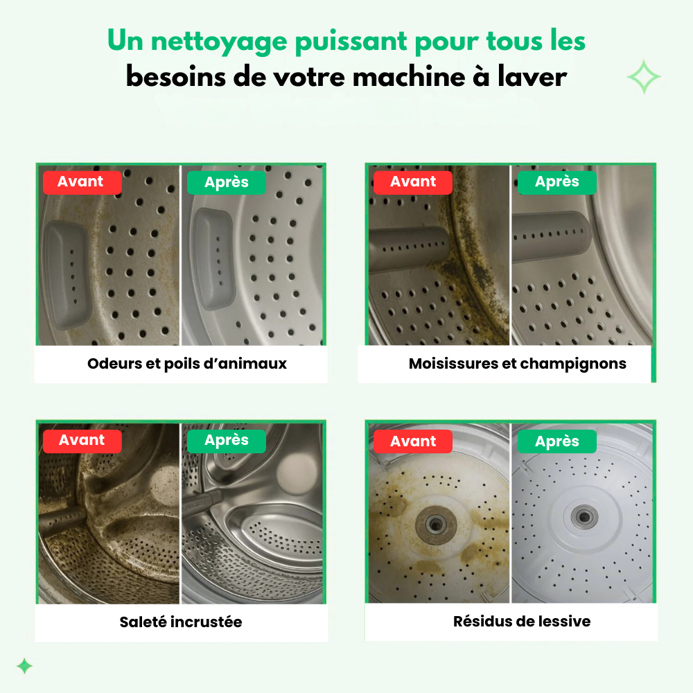 DrumFresh™ - Nettoyant Anti-Odeurs Et Poils Pour Lave-Linge
