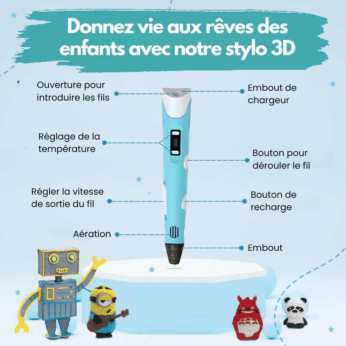 DreamPen™ - Kit Créatif stylo 3D