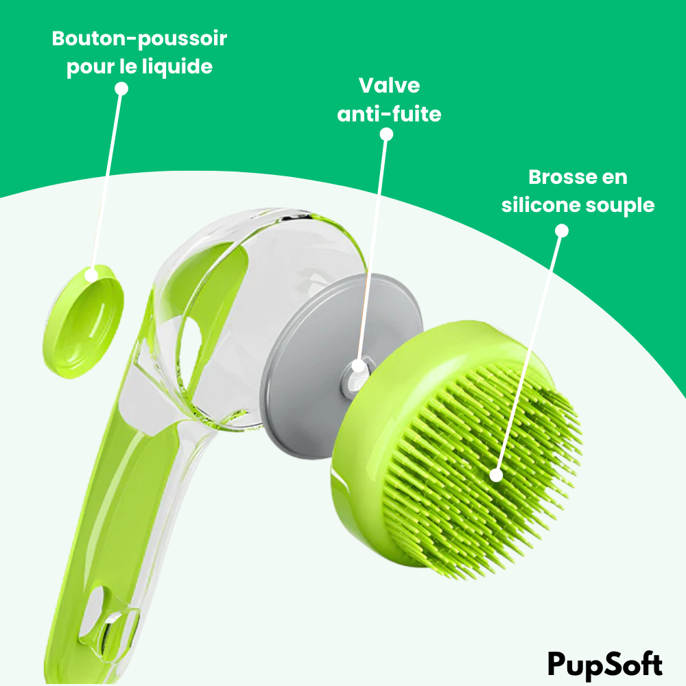 PupSoft™ - Brosse à Eau et Shampoing pour Chien