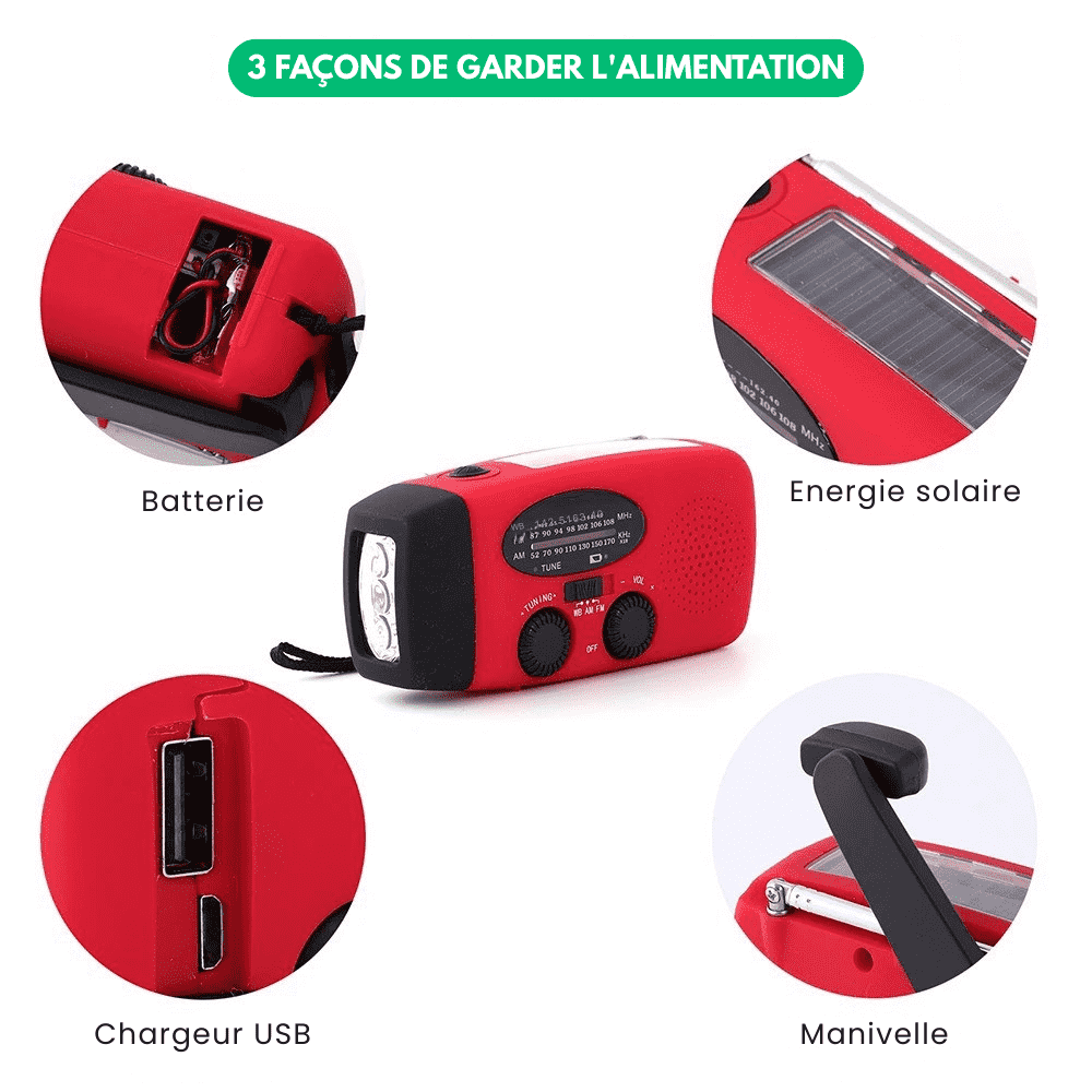 NEXRadio™ - Radio Multifonction Portable Solaire