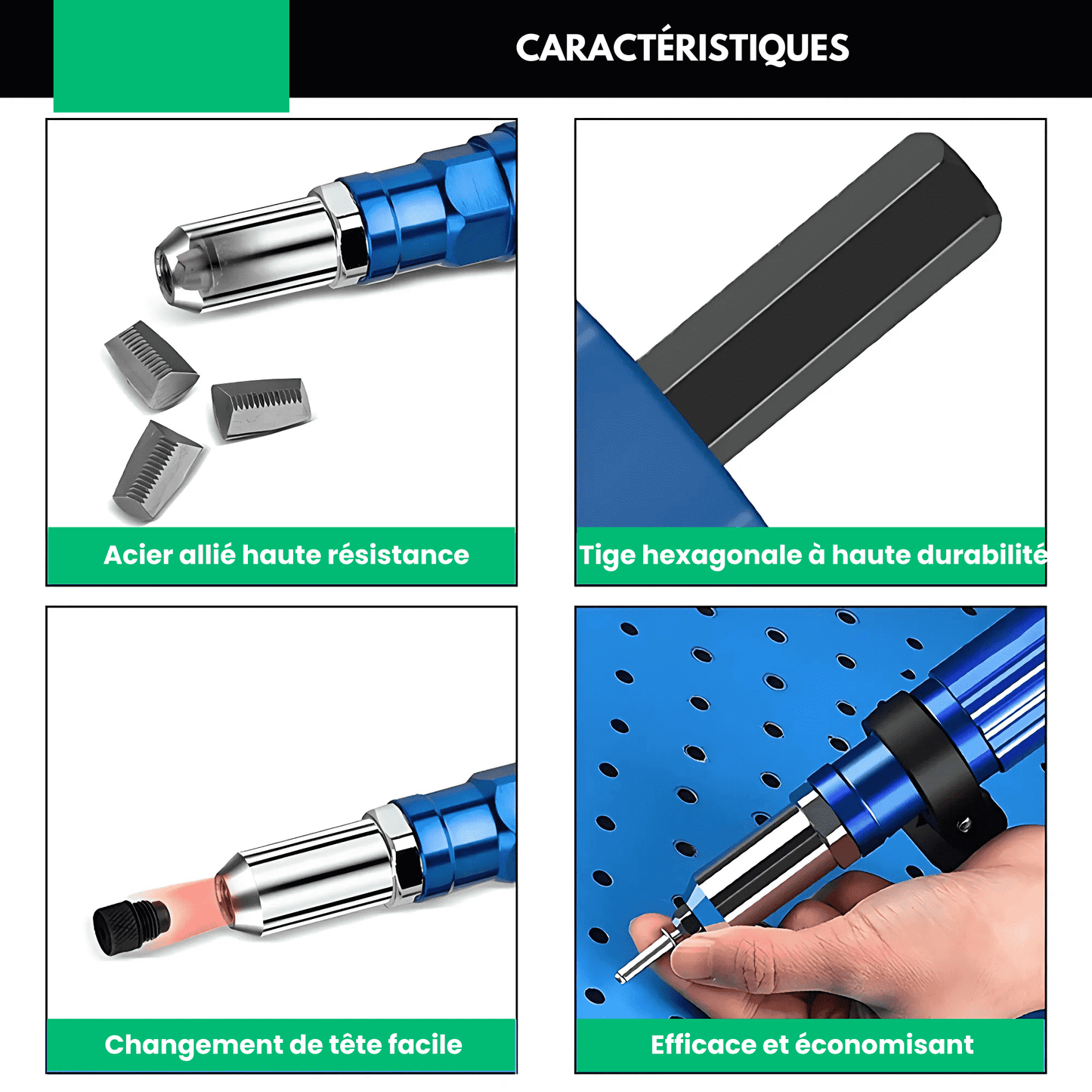 Rivex™ - Pistolet à riveter pour perceuse