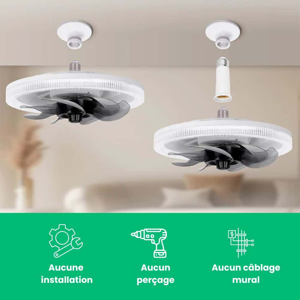 AeraLume™ - Ventilateur Plafonnier LED Réglable
