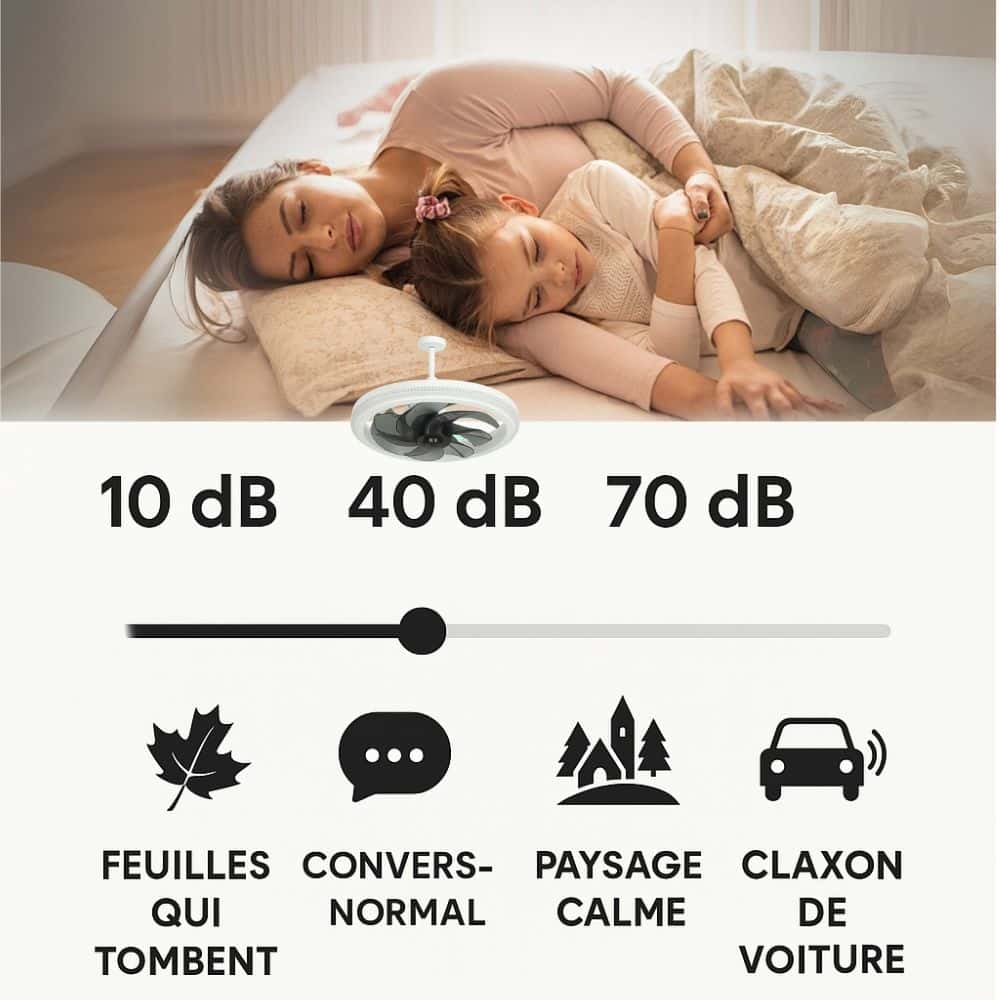 AeraLume™ - Ventilateur Plafonnier LED Réglable