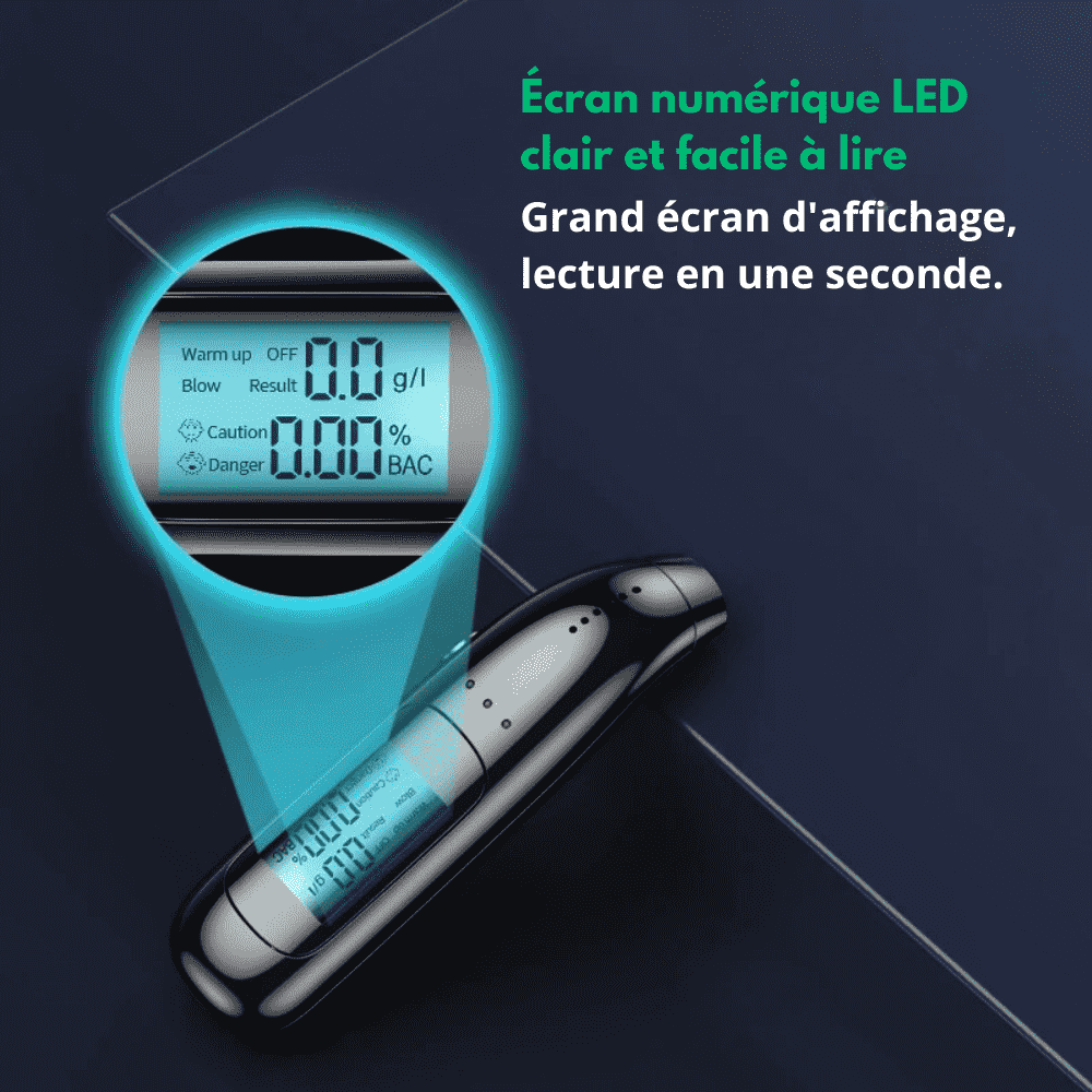 AlcoCheck™ - Éthylomètre Électronique Réutilisable