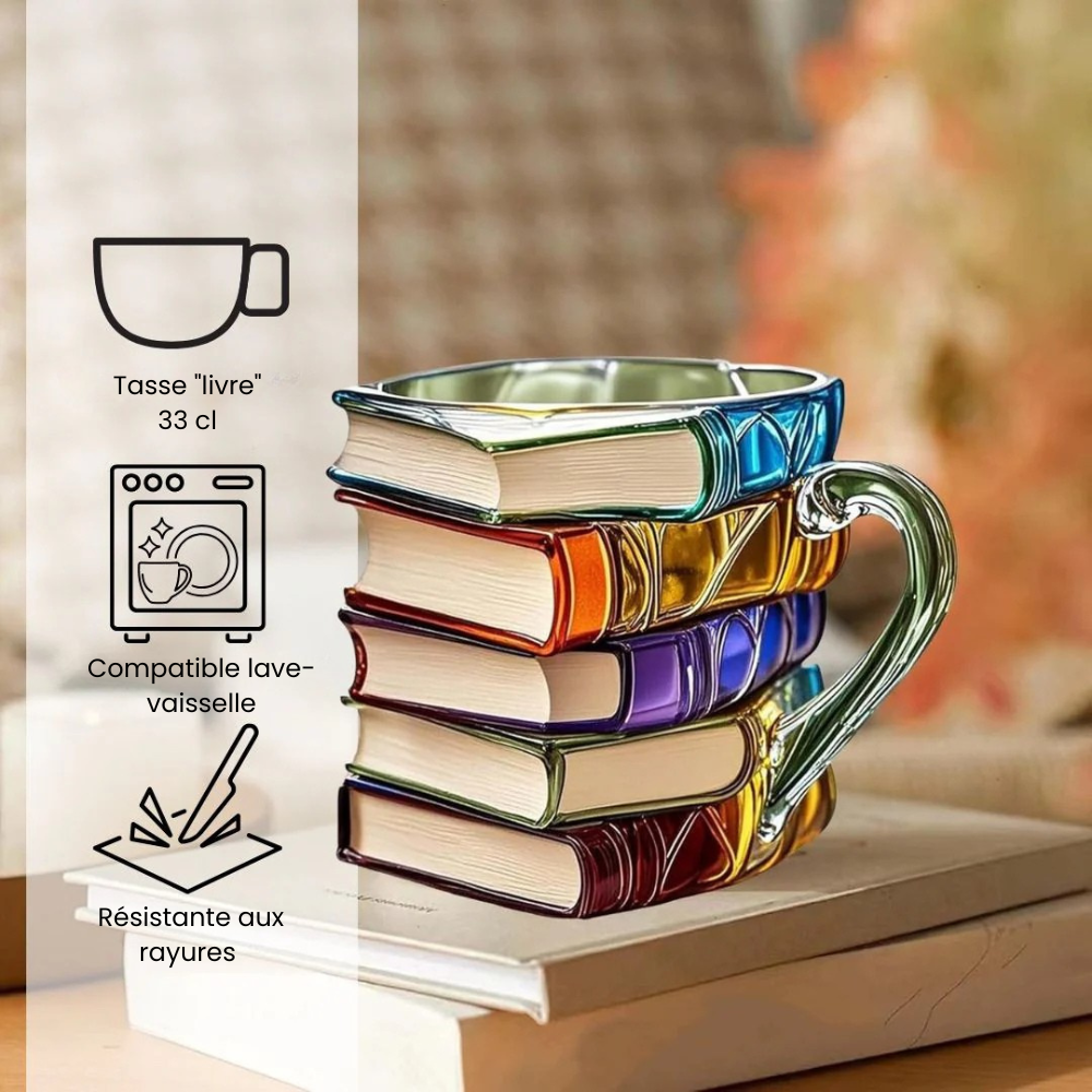 TomeTasse™ - Un mug 3D qui fait briller votre bibliothèque