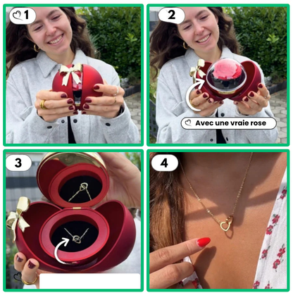 Lovenja™ - Coffret Rose Éternelle Avec Collier