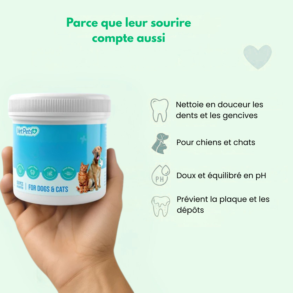 Dentapet™ - Lingettes Dentaires Pour Chien Et Chat