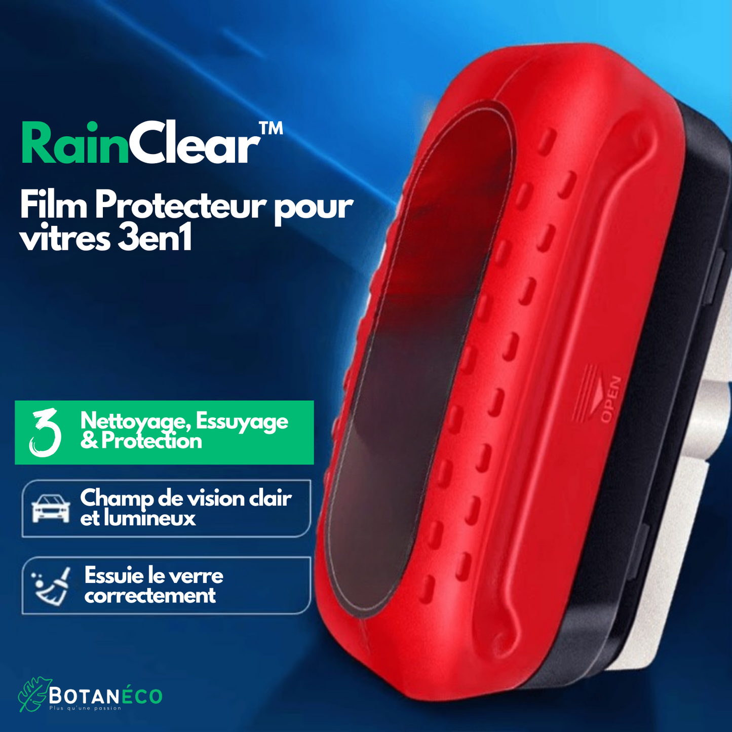 RainClear™ - Nettoyage, Essuyage & Protection pour vitres