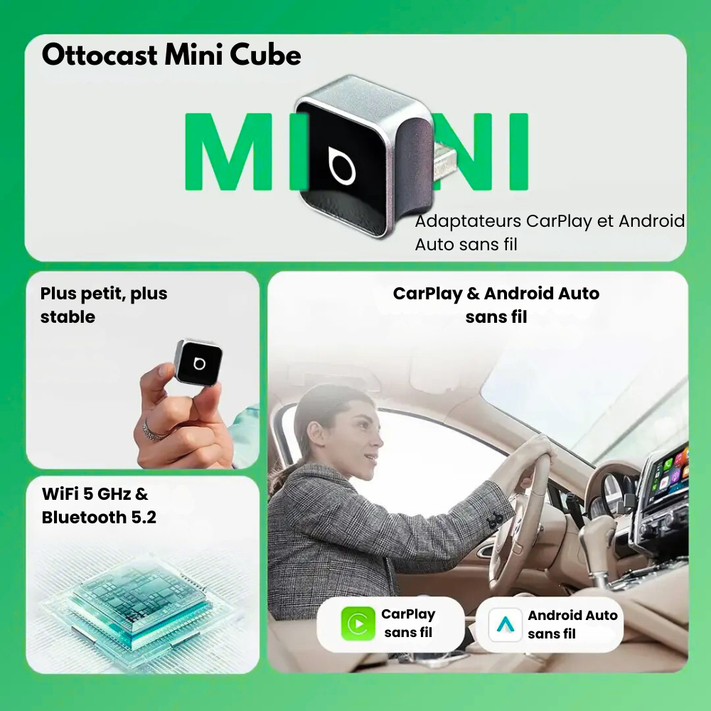 Ottocast™ - Adaptateur CarPlay Sans Fil Universel
