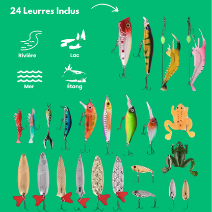 Advent & Fish™ - Calendrier De l’Avent Pêche - 24 Leurres Différents