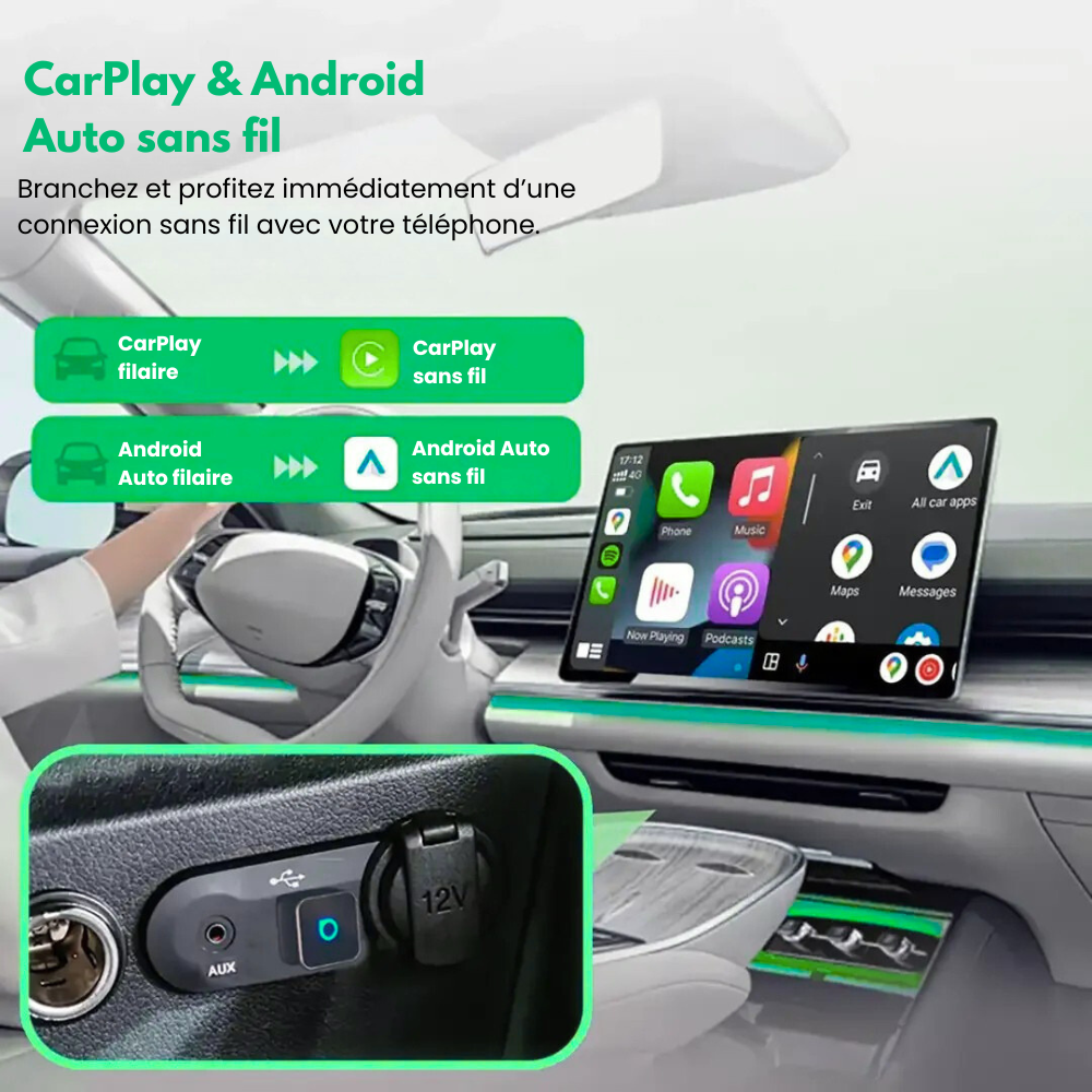 Ottocast™ - Adaptateur CarPlay Sans Fil Universel