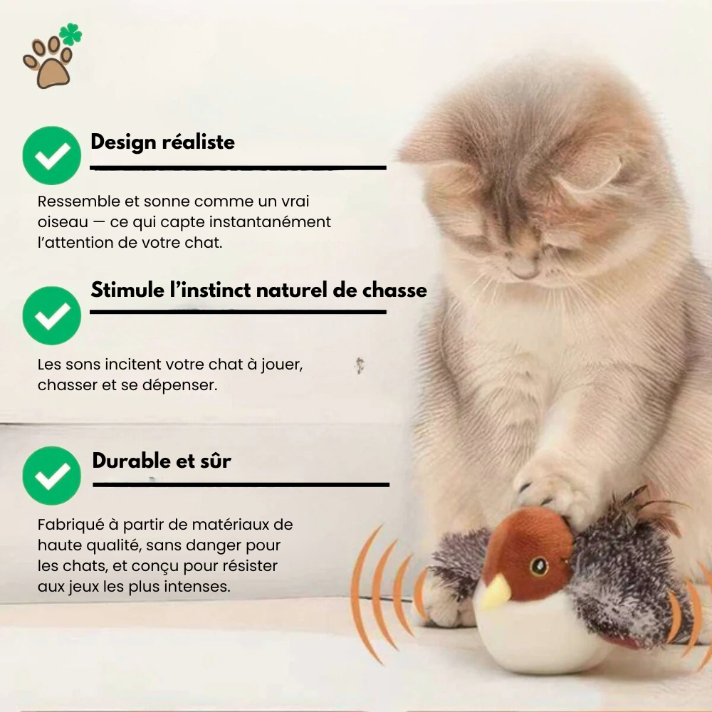 FliFlap™ - Jouet Oiseau Interactif Pour Chat