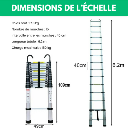 Telesko™ - Échelle Télescopique Multi-Usages 3.8m