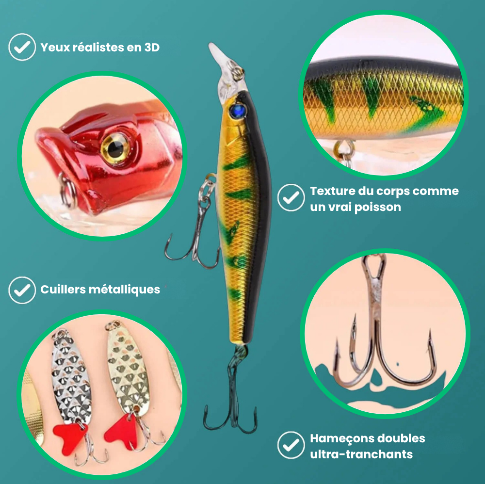 Advent & Fish™ - Calendrier De l’Avent Pêche - 24 Leurres Différents