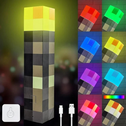 PixelTorch™ - Lampe Torche Minecraft Rechargeable