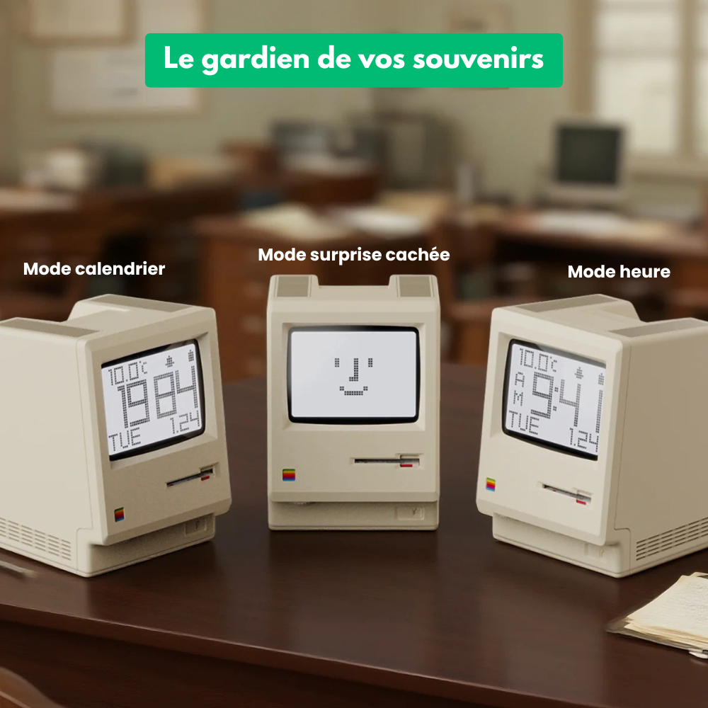 Maclock™ - Horloge Numérique Rétro