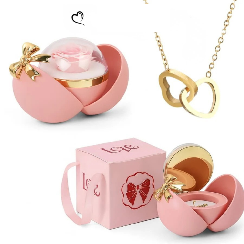 Lovenja™ - Coffret Rose Éternelle Avec Collier