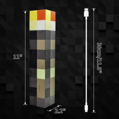 PixelTorch™ - Lampe Torche Minecraft Rechargeable