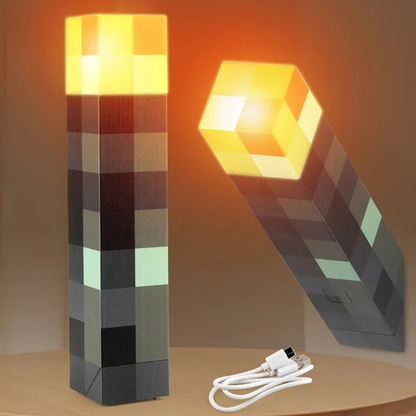 PixelTorch™ - Lampe Torche Minecraft Rechargeable