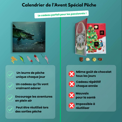 Advent & Fish™ - Calendrier De l’Avent Pêche - 24 Leurres Différents